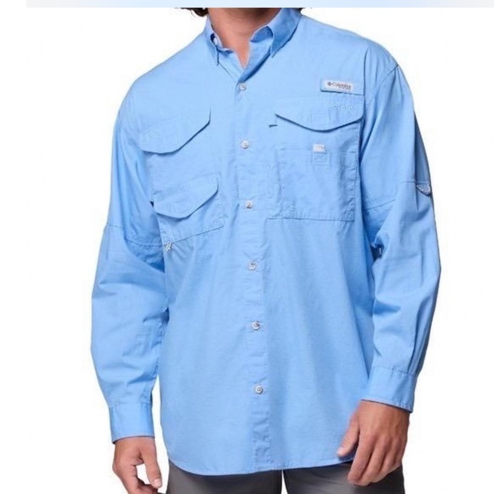 Columbia Fishing Shirt Mens 3XL Bahama II Blue Button-Down PFG EUC